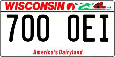 WI license plate 700OEI