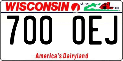 WI license plate 700OEJ