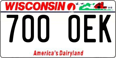 WI license plate 700OEK