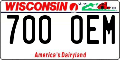 WI license plate 700OEM