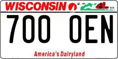 WI license plate 700OEN