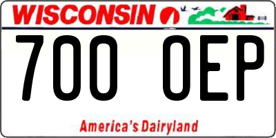 WI license plate 700OEP