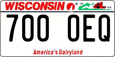 WI license plate 700OEQ