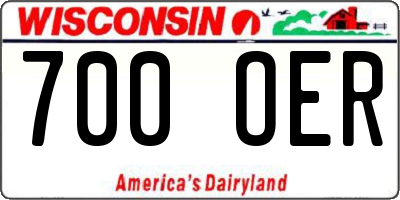 WI license plate 700OER