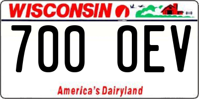 WI license plate 700OEV