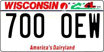 WI license plate 700OEW