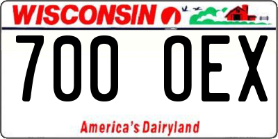 WI license plate 700OEX