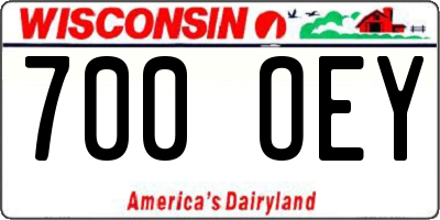 WI license plate 700OEY