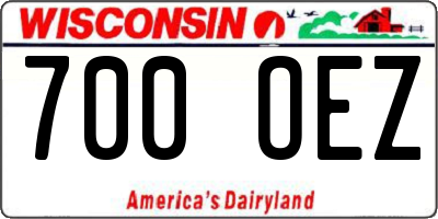 WI license plate 700OEZ