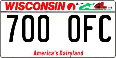 WI license plate 700OFC