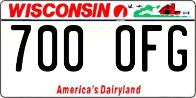 WI license plate 700OFG