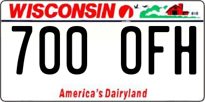 WI license plate 700OFH