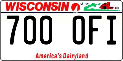 WI license plate 700OFI