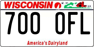 WI license plate 700OFL
