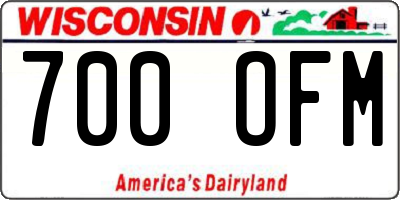 WI license plate 700OFM