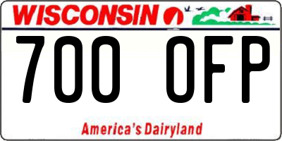 WI license plate 700OFP