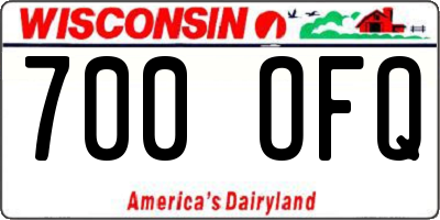 WI license plate 700OFQ