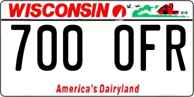 WI license plate 700OFR