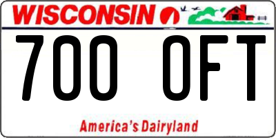 WI license plate 700OFT