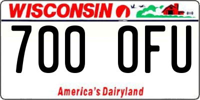 WI license plate 700OFU