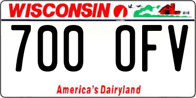 WI license plate 700OFV