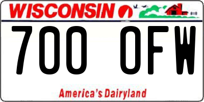 WI license plate 700OFW