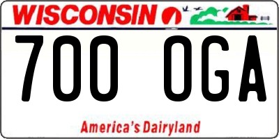WI license plate 700OGA