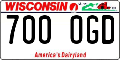 WI license plate 700OGD