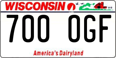 WI license plate 700OGF