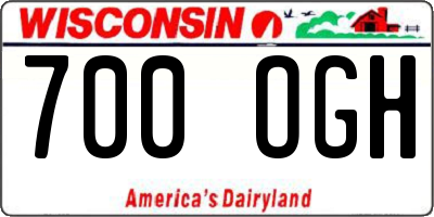 WI license plate 700OGH