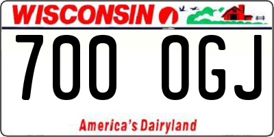 WI license plate 700OGJ