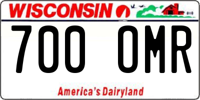 WI license plate 700OMR