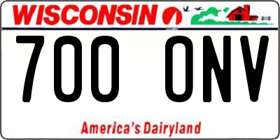 WI license plate 700ONV