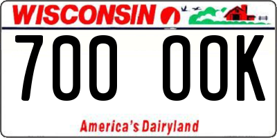 WI license plate 700OOK