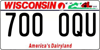 WI license plate 700OQU