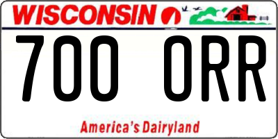 WI license plate 700ORR