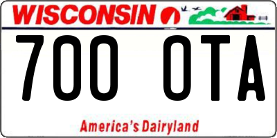 WI license plate 700OTA
