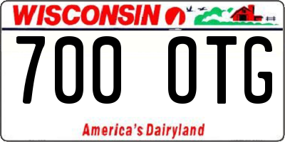 WI license plate 700OTG