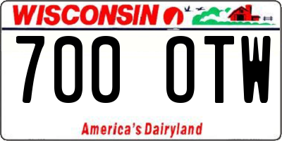 WI license plate 700OTW