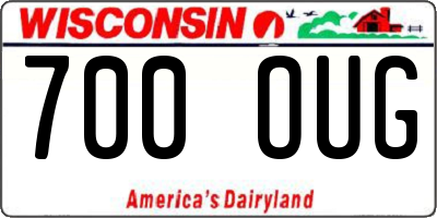WI license plate 700OUG