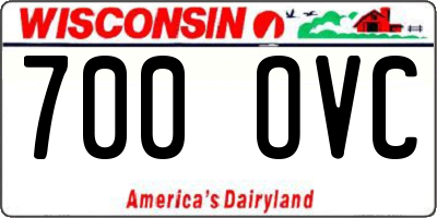 WI license plate 700OVC
