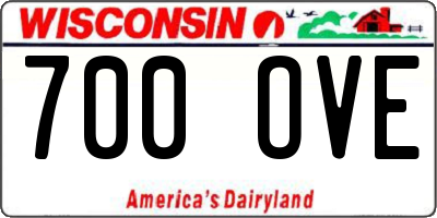 WI license plate 700OVE
