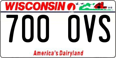 WI license plate 700OVS