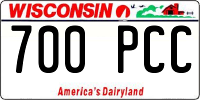WI license plate 700PCC