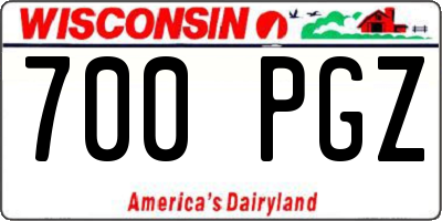 WI license plate 700PGZ