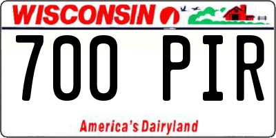 WI license plate 700PIR