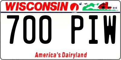 WI license plate 700PIW