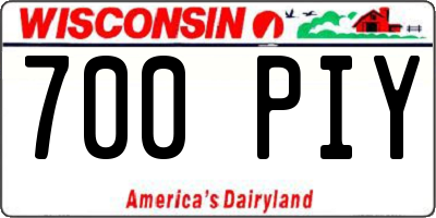 WI license plate 700PIY
