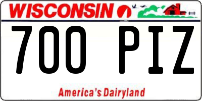 WI license plate 700PIZ