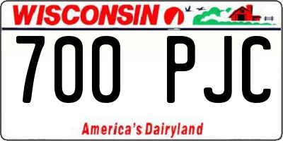 WI license plate 700PJC